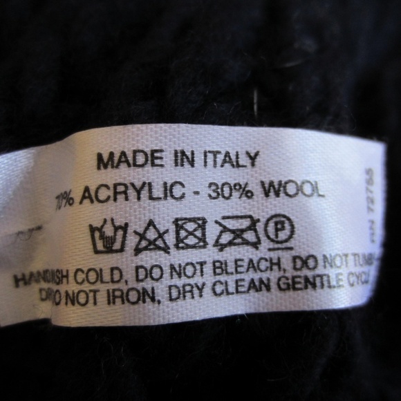 Infinity‎ Scraf-Rose Store Wool Blended,Chucky knit Black Dark Purple ITALY - Picture 6 of 7